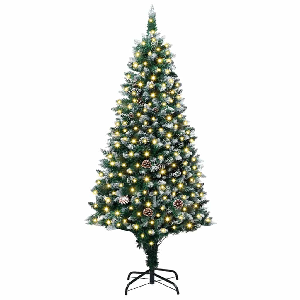 Kunstigt juletræ med stativ Grøn 180 cm PVC og Stål og Plastik