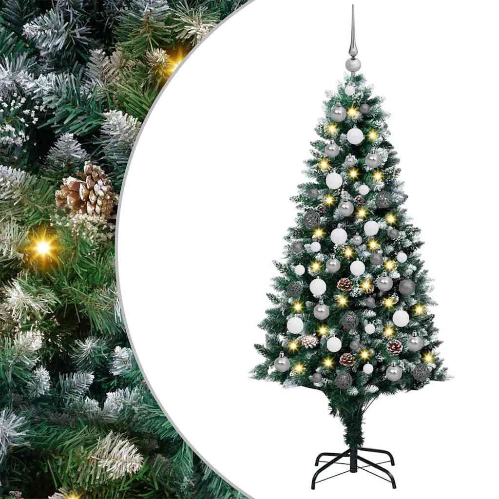 Kunstigt juletræ med stativ Grøn 180 cm PVC og Stål og Plastik