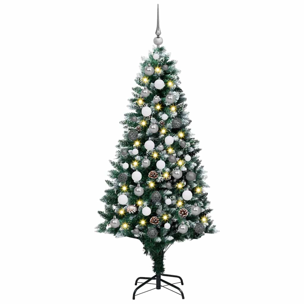 Kunstigt juletræ med stativ Grøn 180 cm PVC og Stål og Plastik