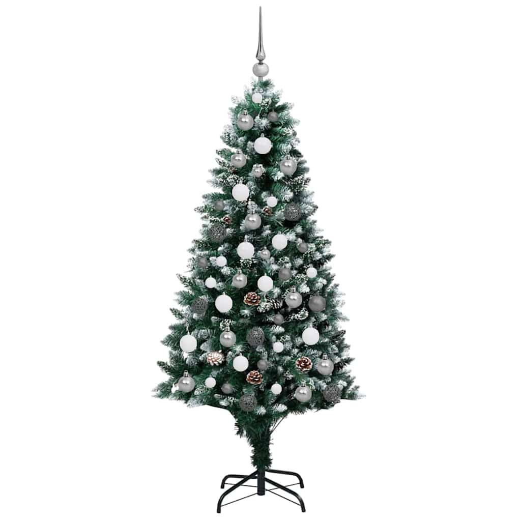 Kunstigt juletræ med stativ Grøn 180 cm PVC og Stål og Plastik
