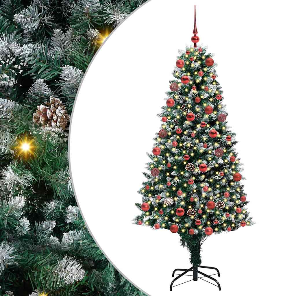 Kunstigt juletræ med stativ Grøn 180 cm PVC og Stål og Plastik