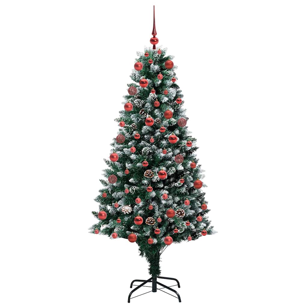 Kunstigt juletræ med stativ Grøn 180 cm PVC og Stål og Plastik