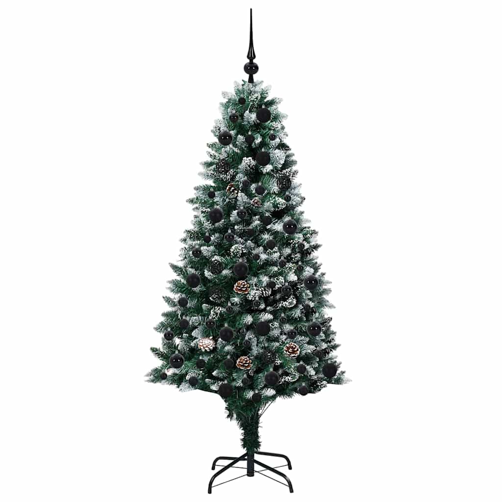 Kunstigt juletræ med stativ Grøn 180 cm PVC og Stål og Plastik