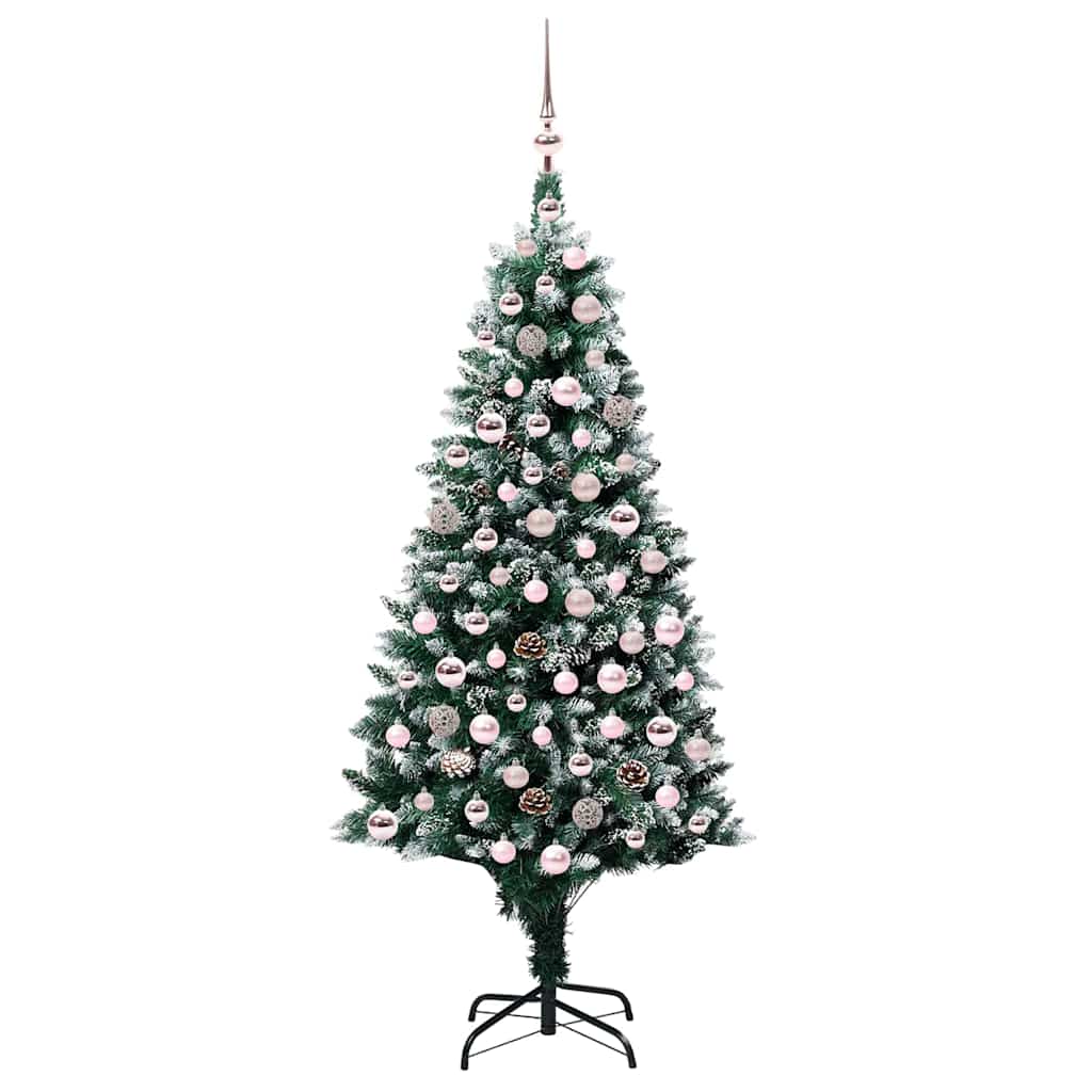 Kunstigt juletræ med stativ Grøn 180 cm PVC og Stål og Plastik