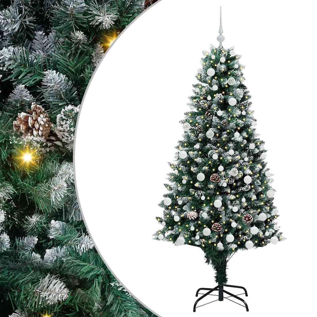 Kunstigt juletræ med stativ Grøn 180 cm PVC og Stål og Plastik