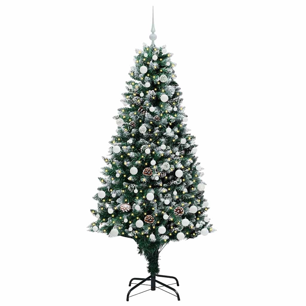 Kunstigt juletræ med stativ Grøn 180 cm PVC og Stål og Plastik