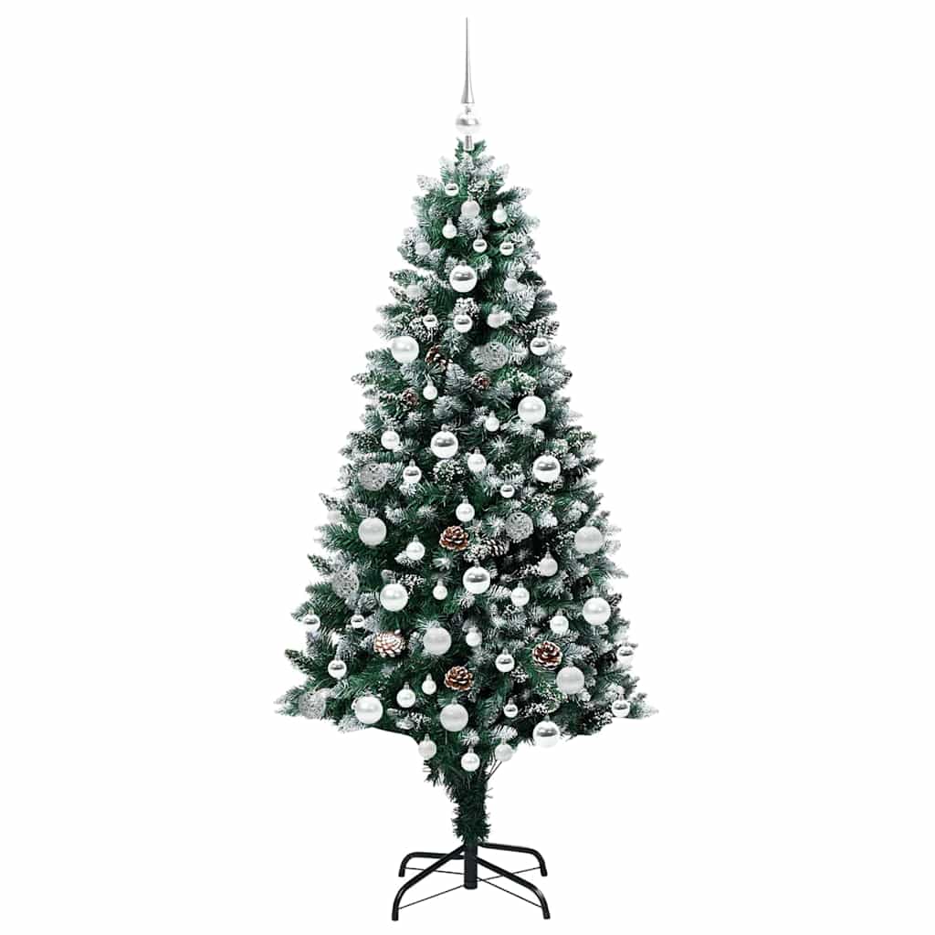 Kunstigt juletræ med stativ Grøn 180 cm PVC og Stål og Plastik