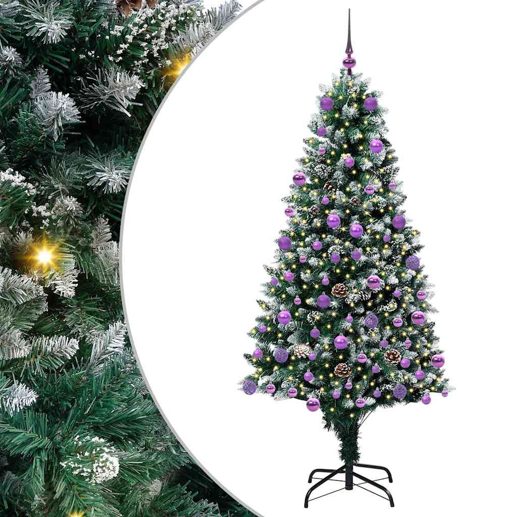 Kunstigt juletræ med stativ Grøn 180 cm PVC og Stål og Plastik