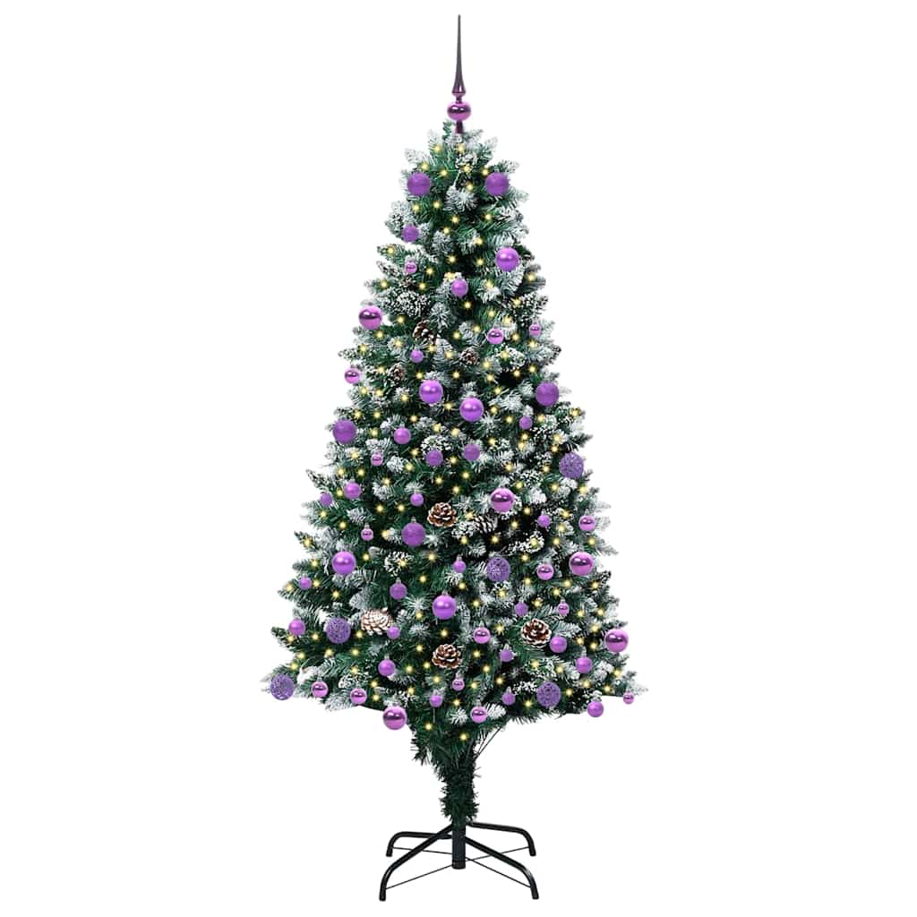 Kunstigt juletræ med stativ Grøn 180 cm PVC og Stål og Plastik