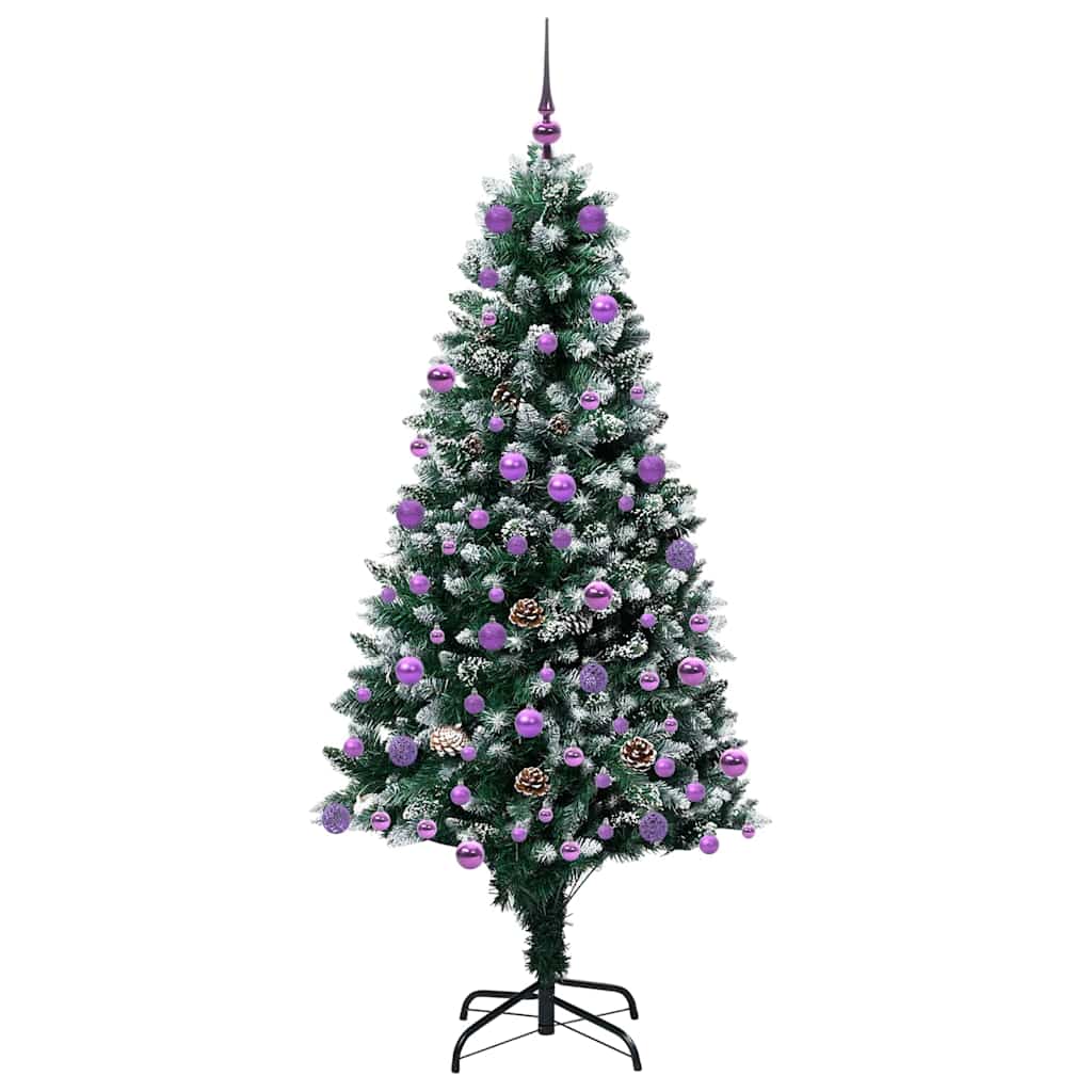 Kunstigt juletræ med stativ Grøn 180 cm PVC og Stål og Plastik