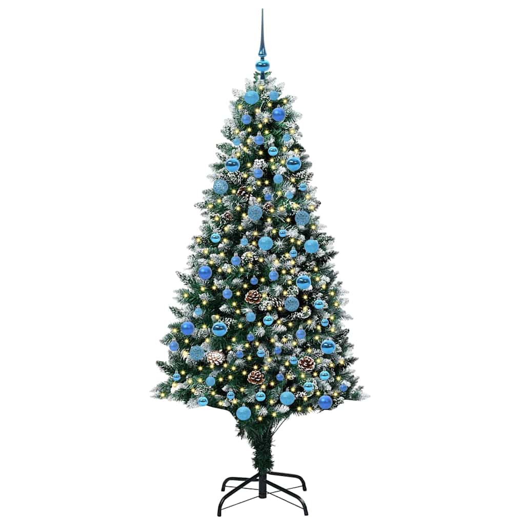 Kunstigt juletræ med stativ Grøn 180 cm PVC og Stål og Plastik