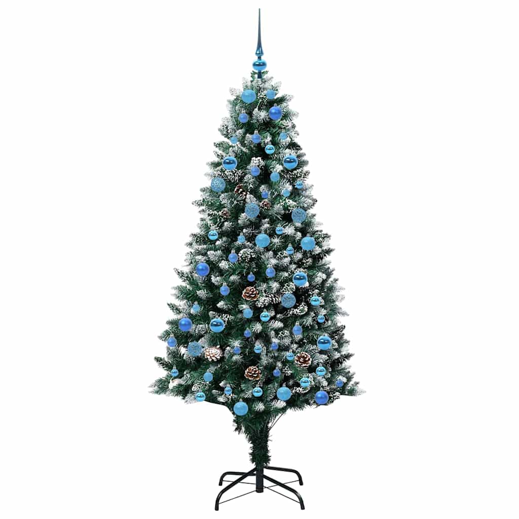 Kunstigt juletræ med stativ Grøn 180 cm PVC og Stål og Plastik