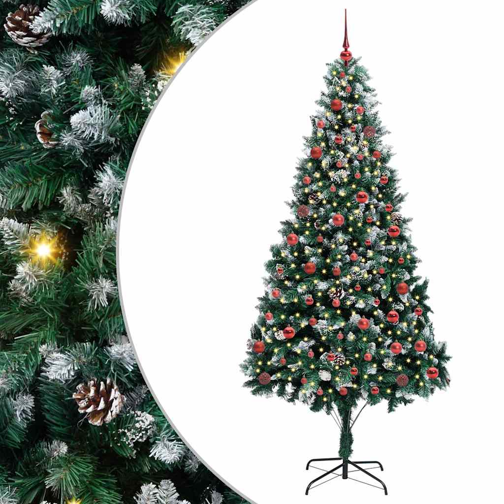 Kunstigt juletræ med stativ Grøn 210 cm PVC og Stål og Plastik