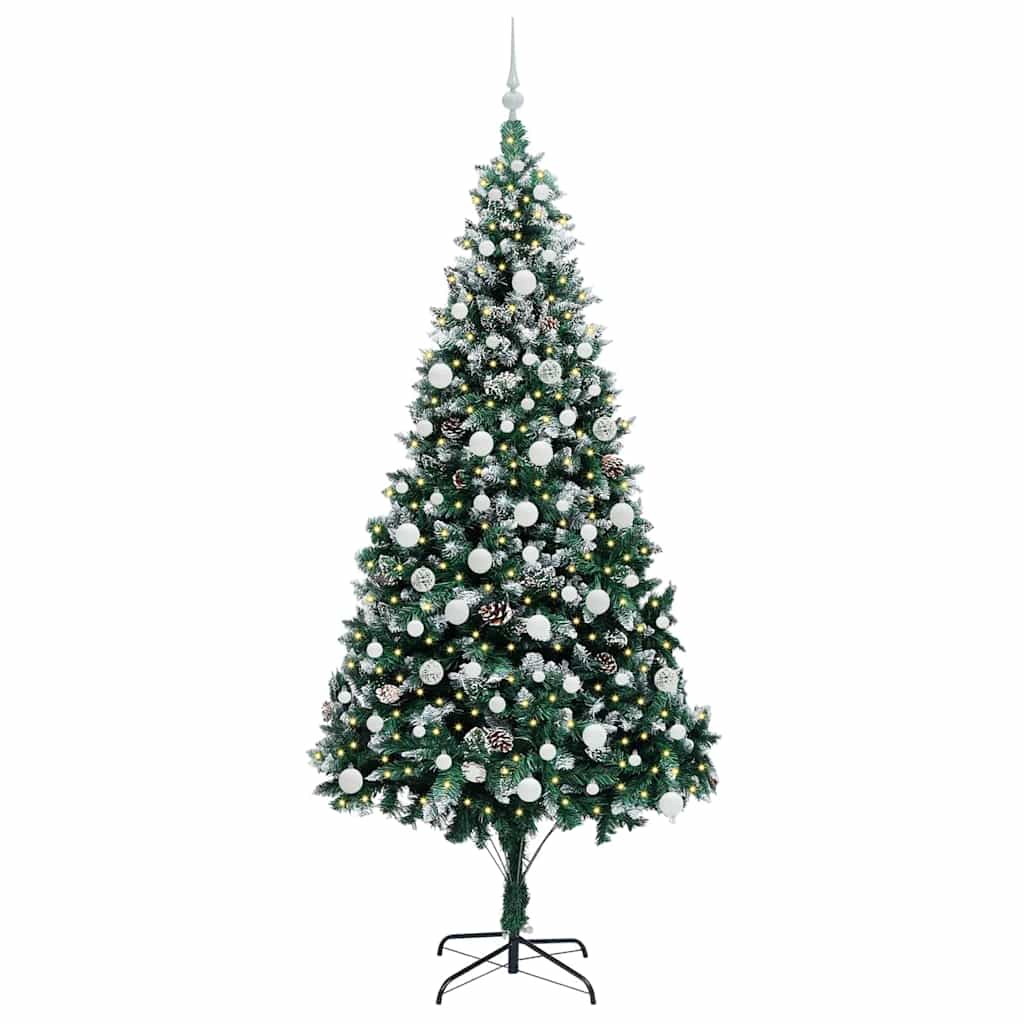Kunstigt juletræ med stativ Grøn 210 cm PVC og Stål og Plastik