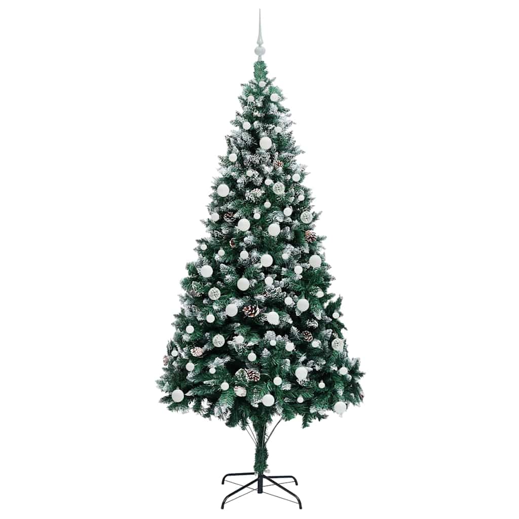 Kunstigt juletræ med stativ Grøn 210 cm PVC og Stål og Plastik