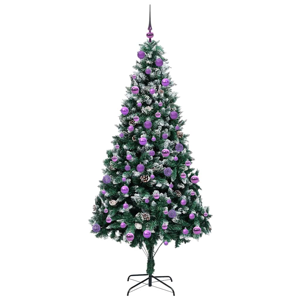 Kunstigt juletræ med stativ Grøn 210 cm PVC og Stål og Plastik