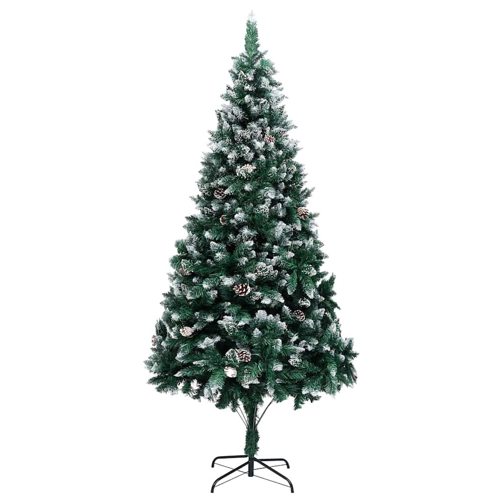 Kunstigt juletræ med stativ Grøn 210 cm PVC og Stål og Plastik