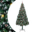 Kunstigt juletræ med stativ Grøn 240 cm PVC og Stål og Plastik