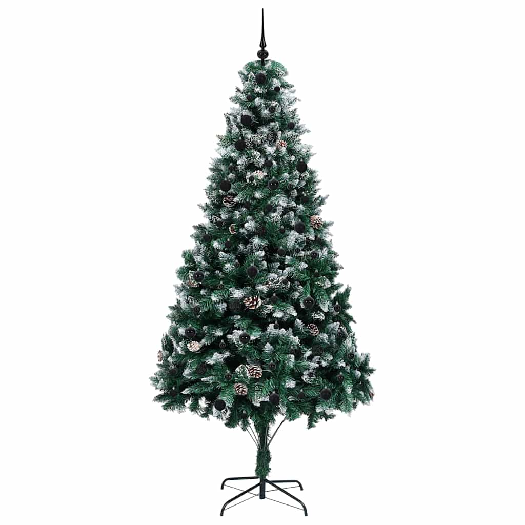 Kunstigt juletræ med stativ Grøn 240 cm PVC og Stål og Plastik