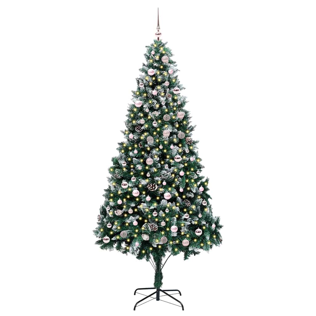 Kunstigt juletræ med stativ Grøn 240 cm PVC og Stål og Plastik