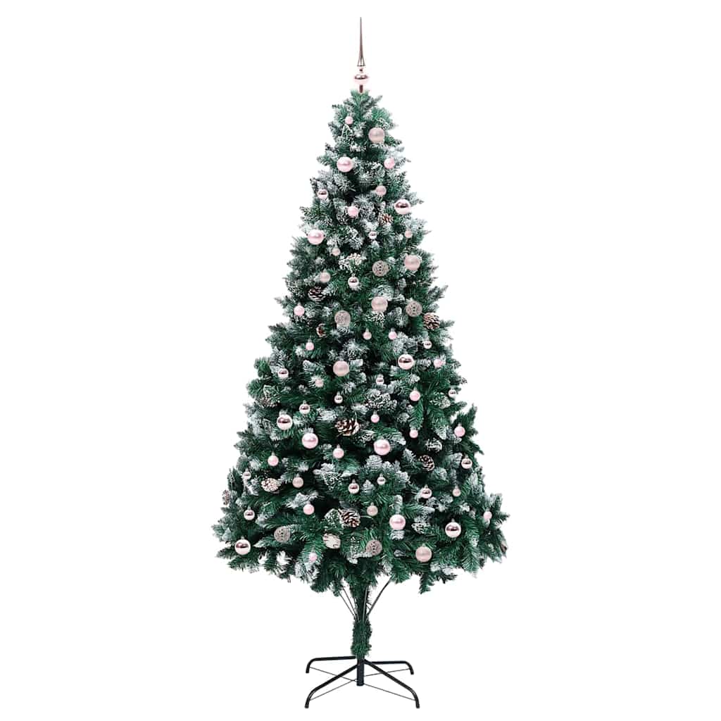 Kunstigt juletræ med stativ Grøn 240 cm PVC og Stål og Plastik