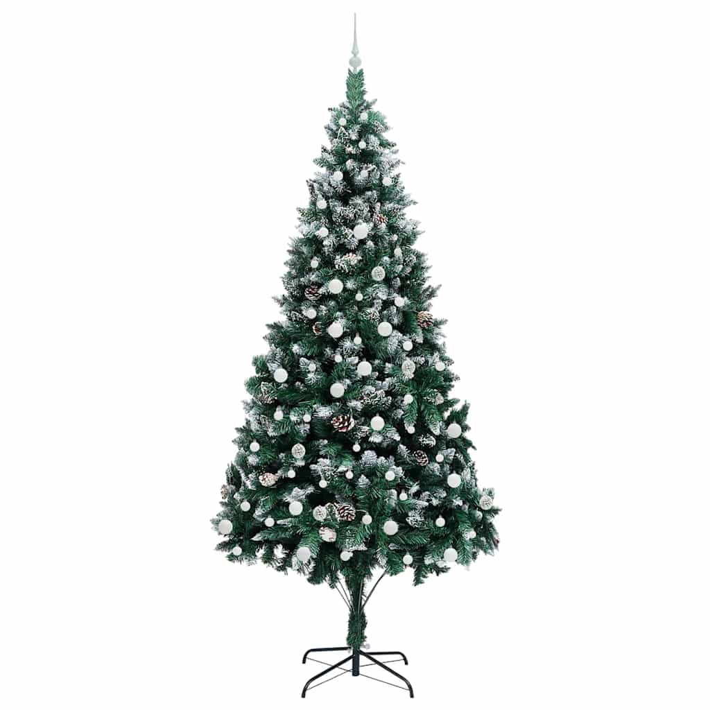 Kunstigt juletræ med stativ Grøn 240 cm PVC og Stål og Plastik