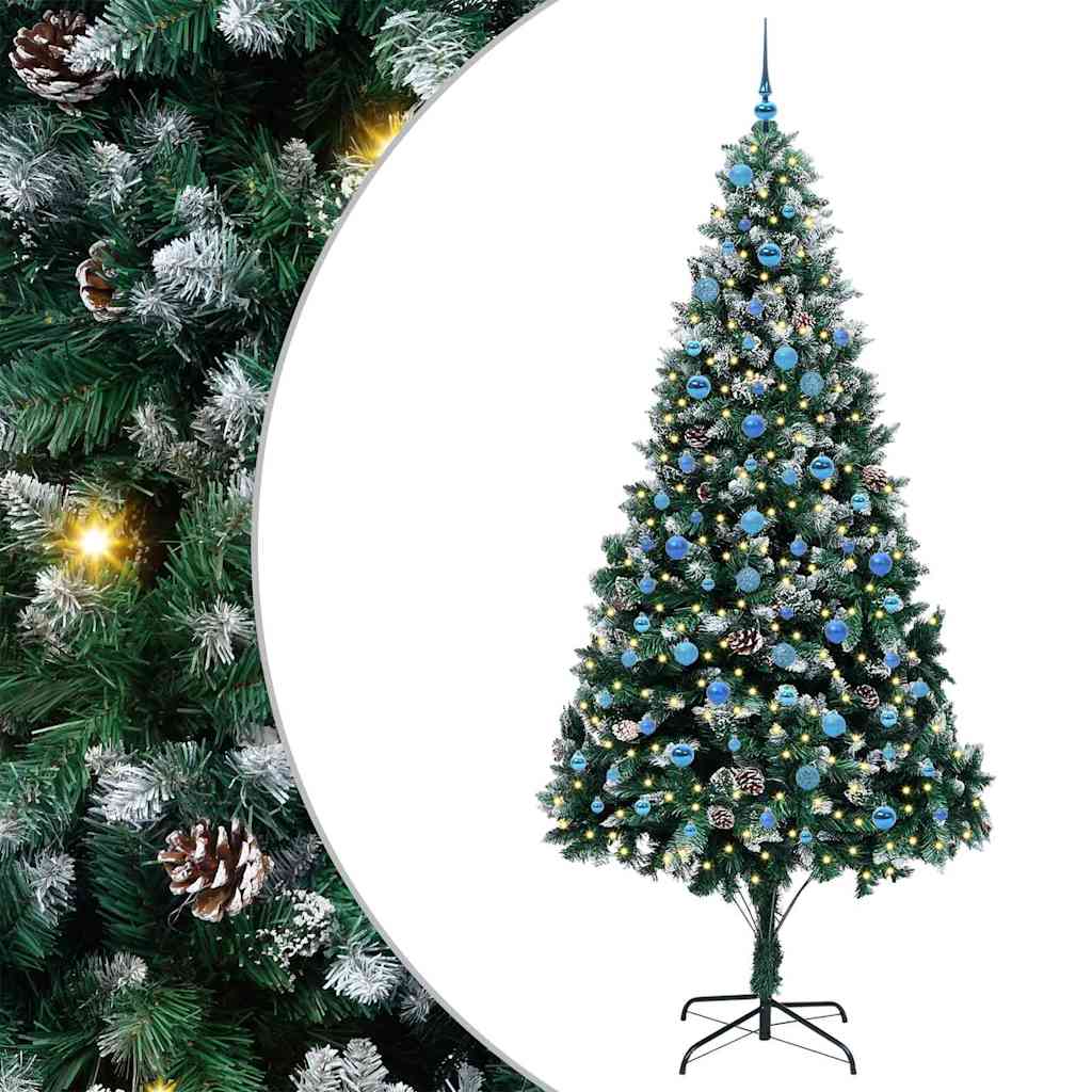 Kunstigt juletræ med stativ Grøn 240 cm PVC og Stål og Plastik