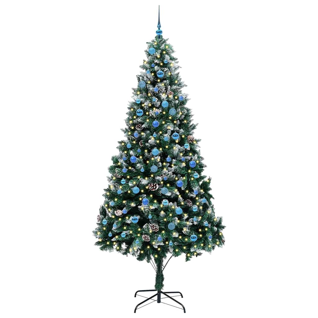 Kunstigt juletræ med stativ Grøn 240 cm PVC og Stål og Plastik
