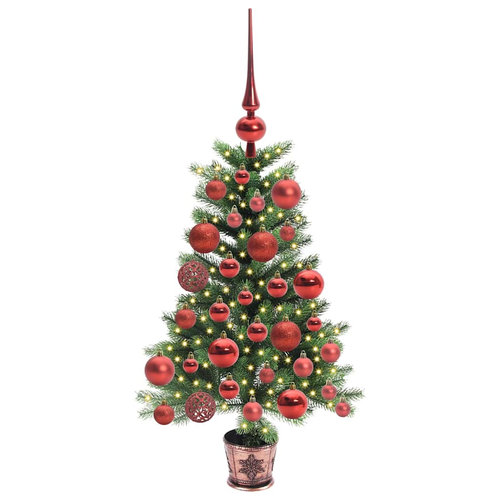 Juletræ med 150 LED'er med stativ Grøn 65 cm PE
