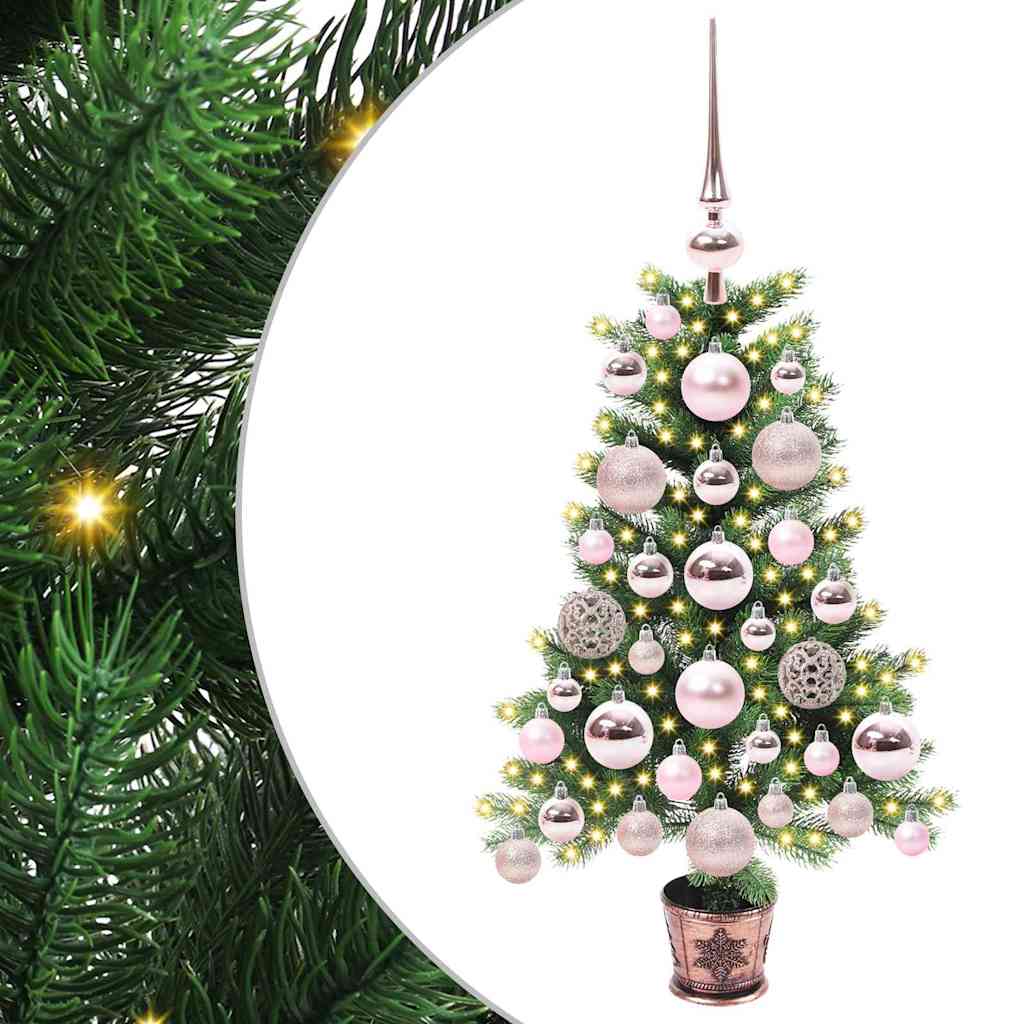 Juletræ med 150 LED'er med stativ Grøn 65 cm PE