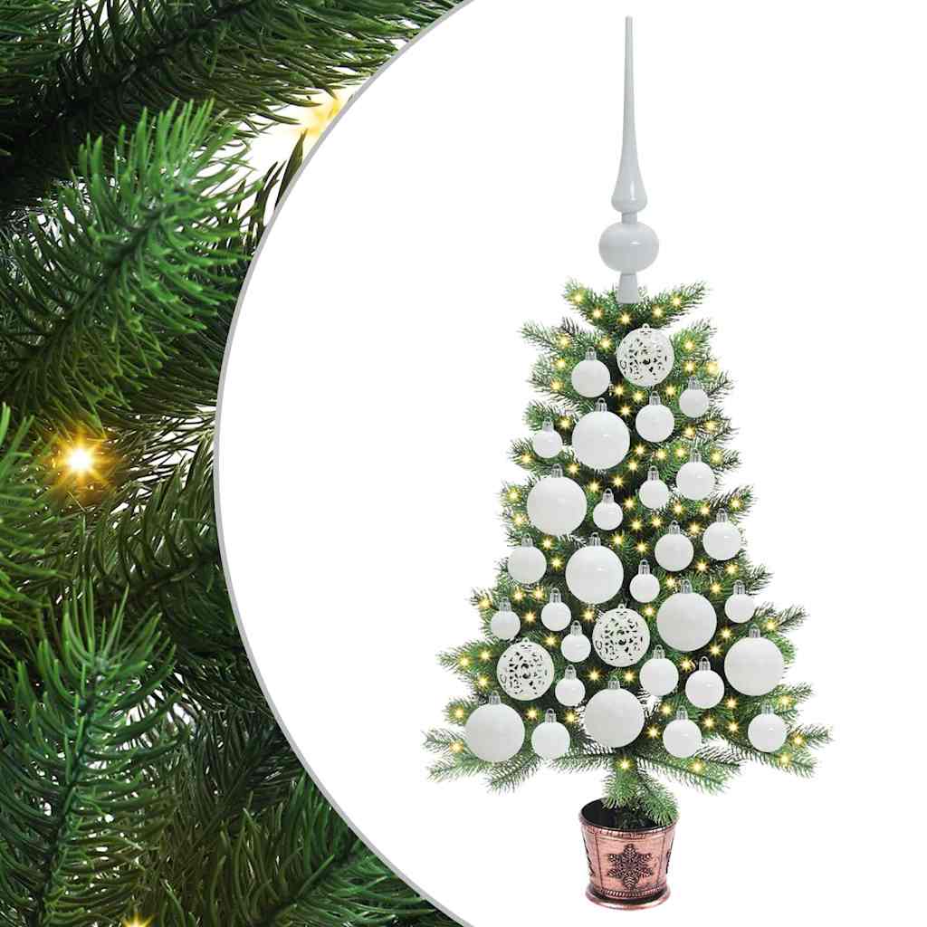 Juletræ med 150 LED'er med stativ Grøn 65 cm PE