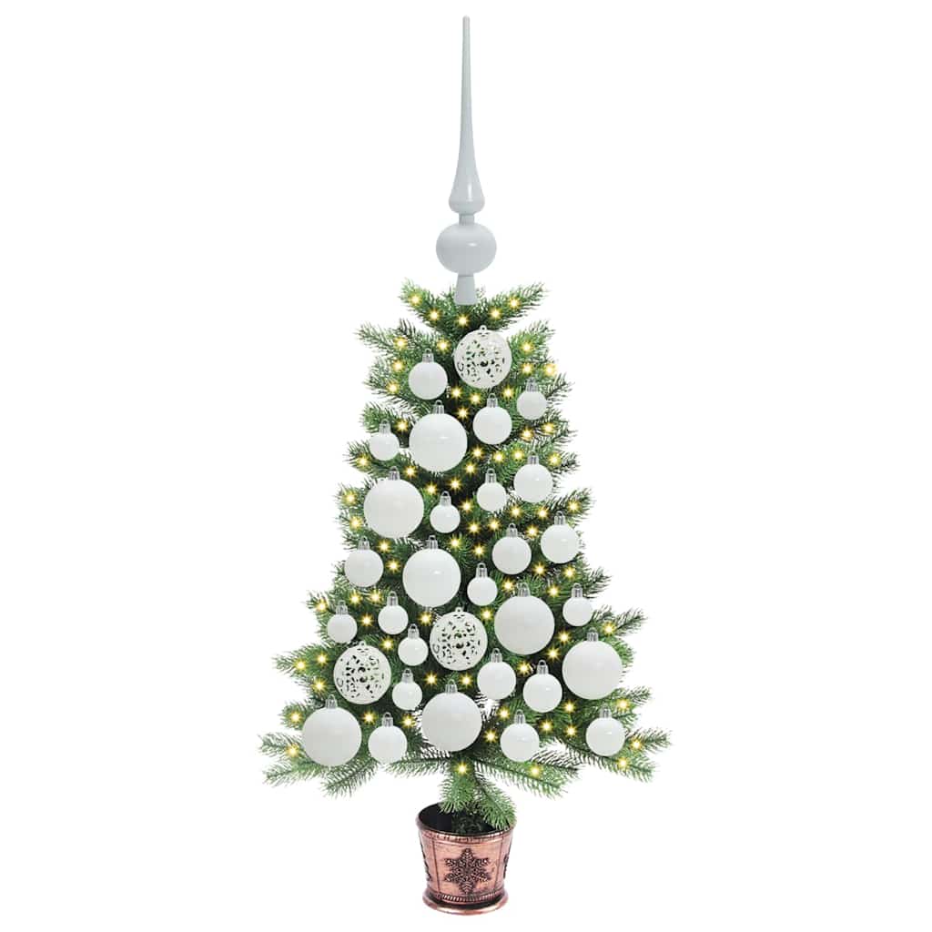 Juletræ med 150 LED'er med stativ Grøn 65 cm PE