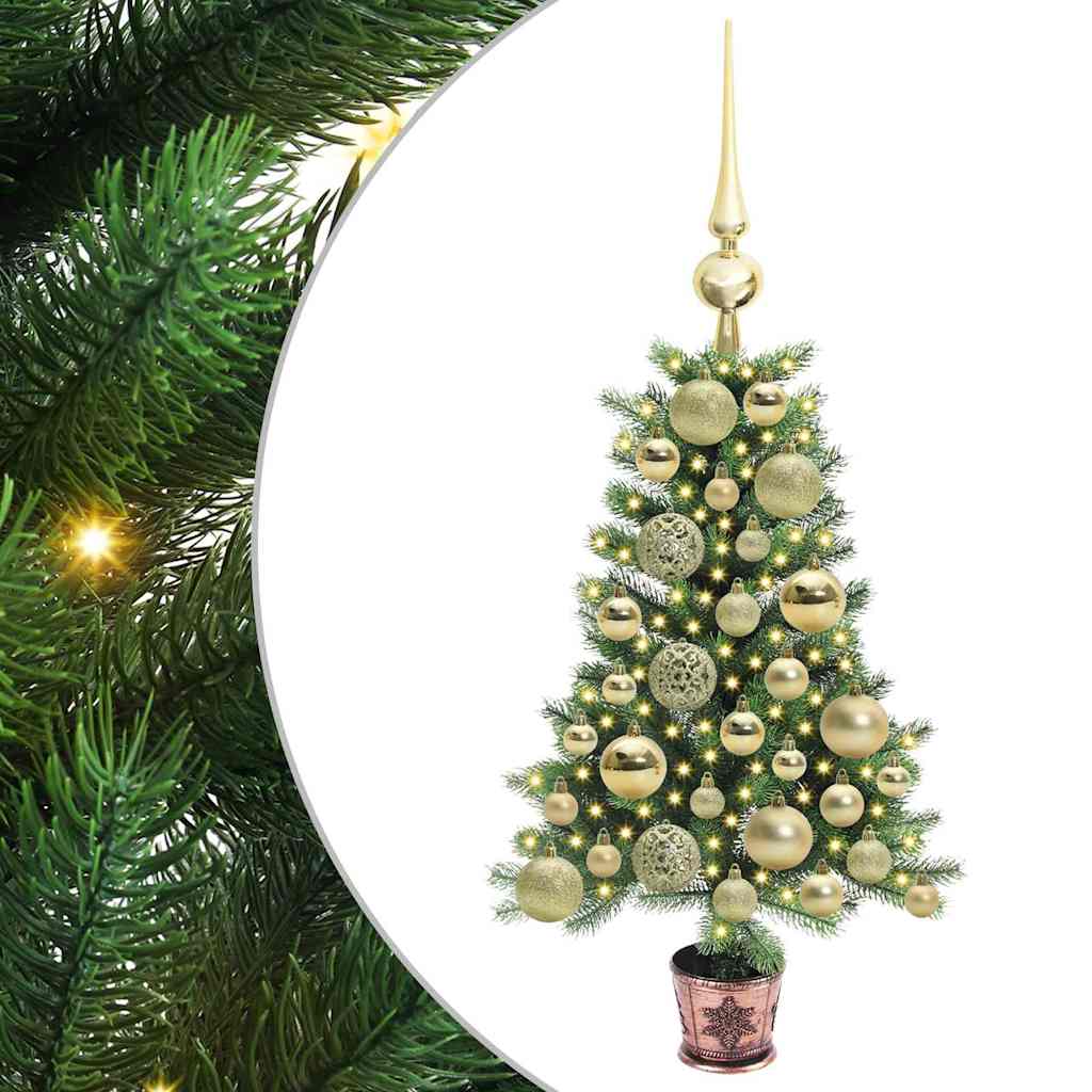 Juletræ med 150 LED'er med stativ Grøn 65 cm PE