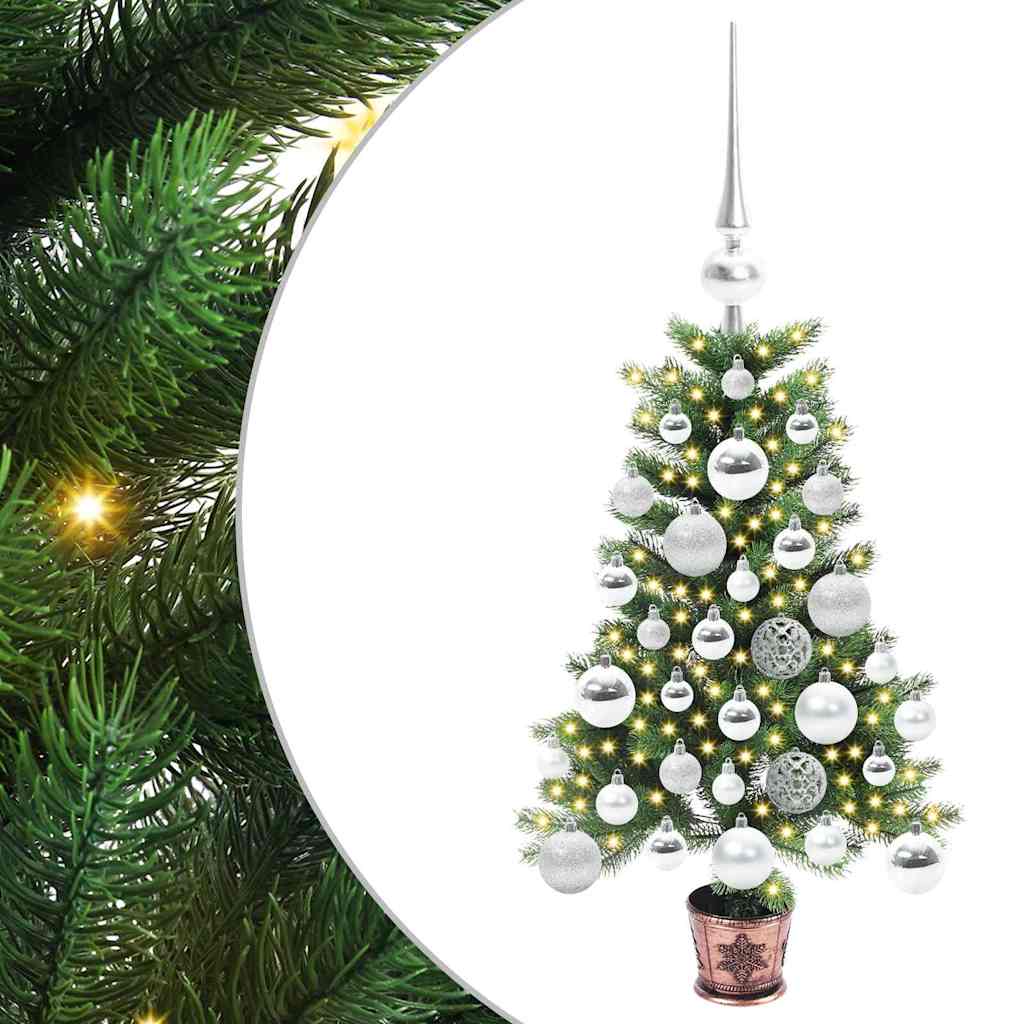 Juletræ med 150 LED'er med stativ Grøn 65 cm PE