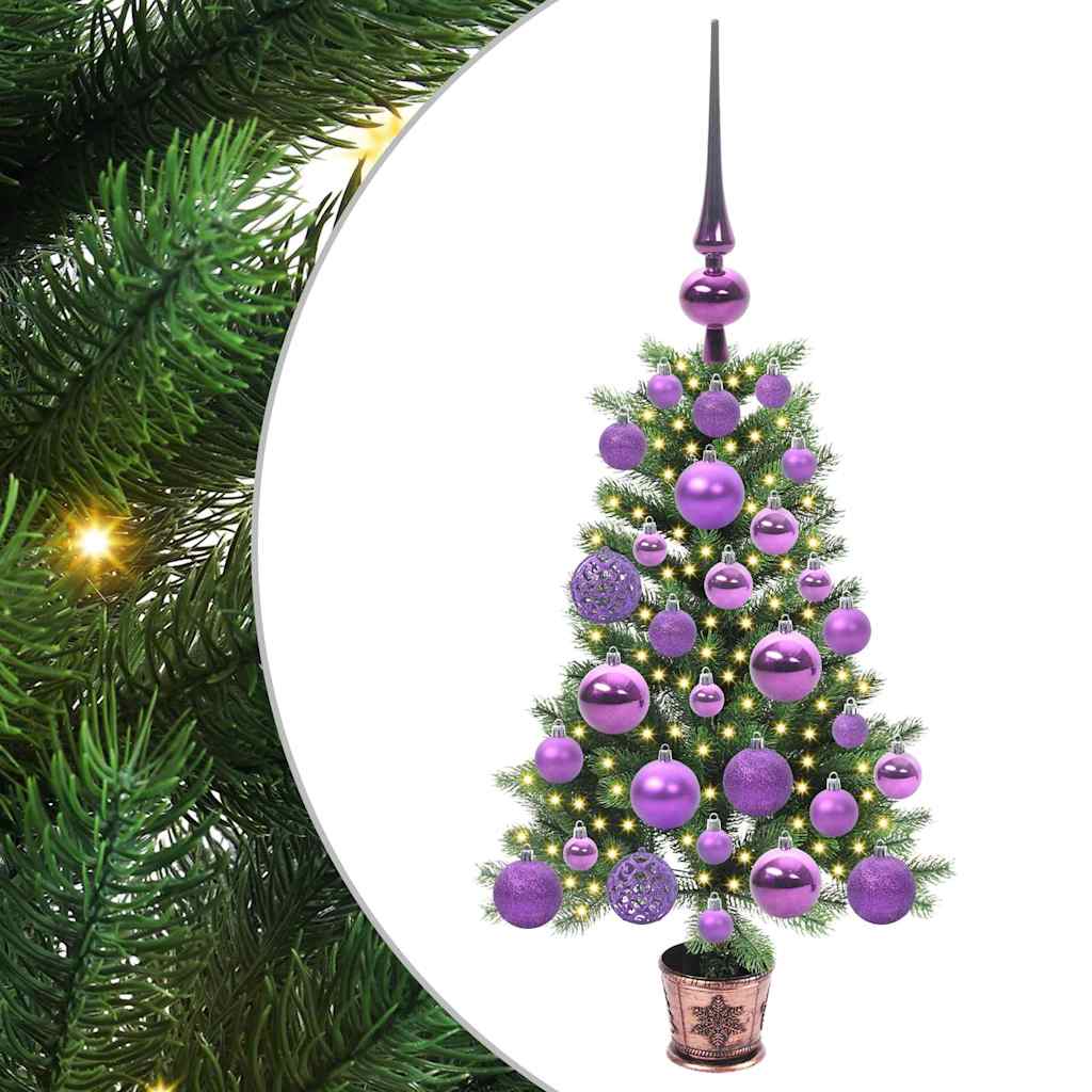 Juletræ med 150 LED'er med stativ Grøn 65 cm PE