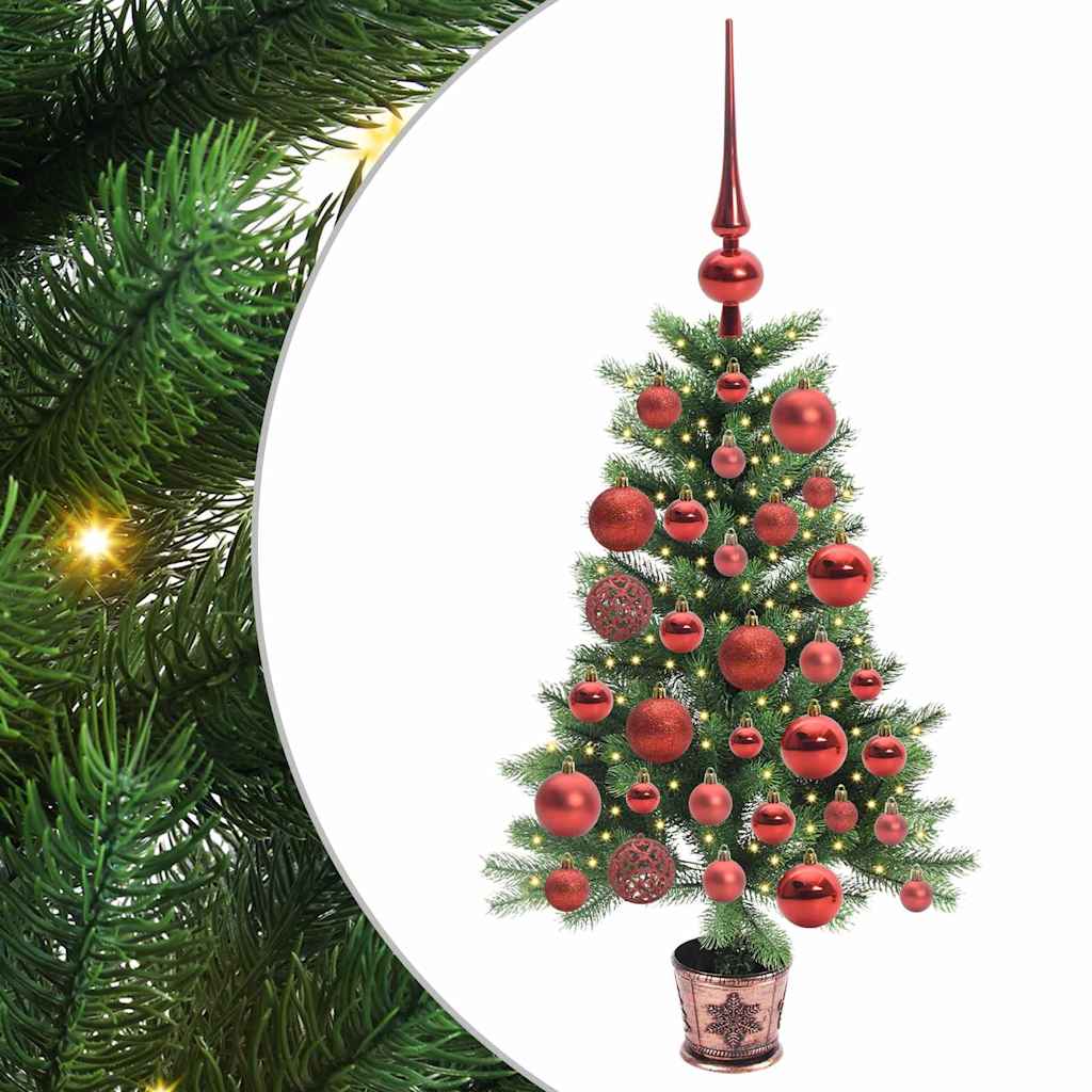 Juletræ med 150 LED'er med stativ Grøn 90 cm PE