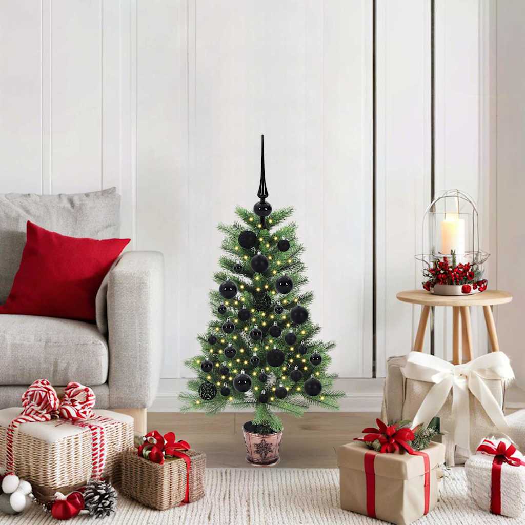 Juletræ med 150 LED'er med stativ Grøn 90 cm PE