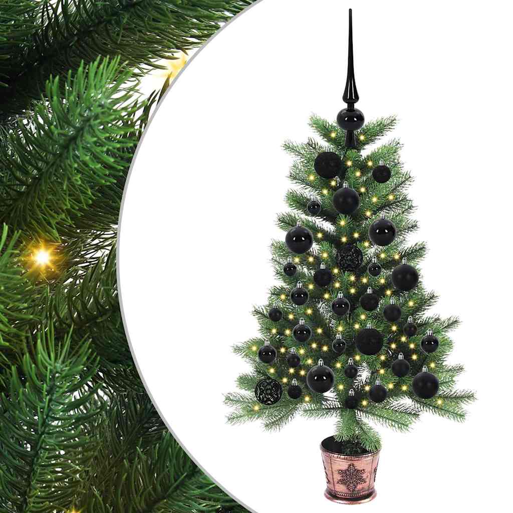 Juletræ med 150 LED'er med stativ Grøn 90 cm PE