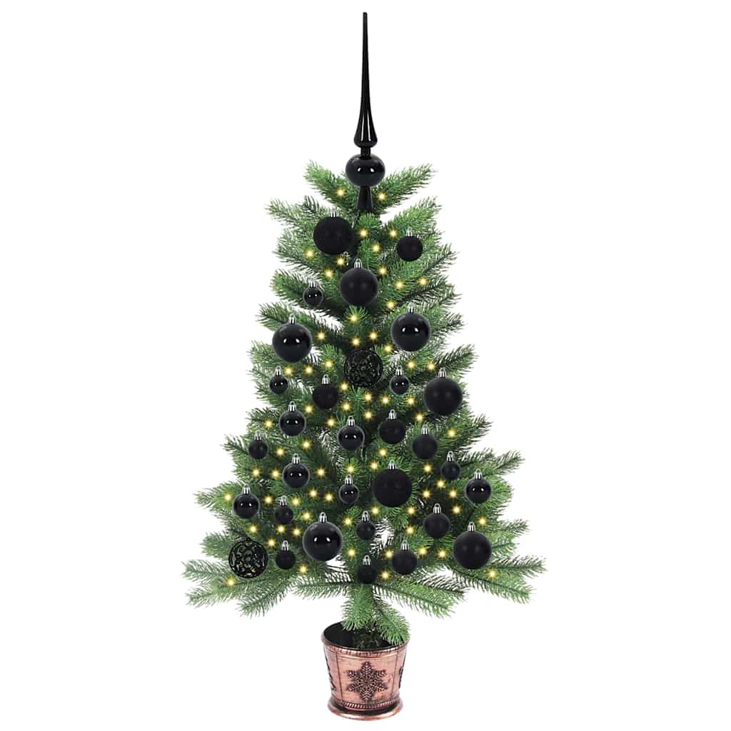 Juletræ med 150 LED'er med stativ Grøn 90 cm PE