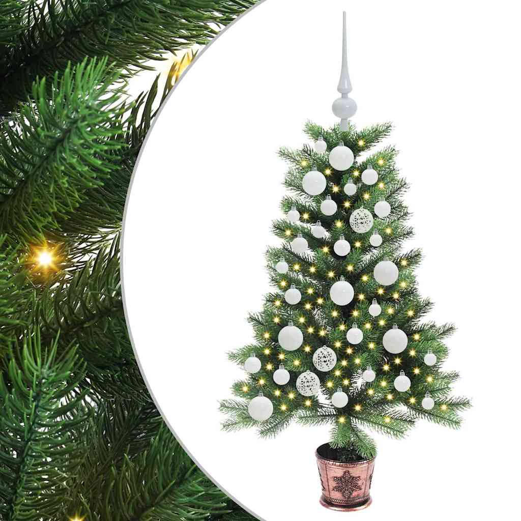 Juletræ med 150 LED'er med stativ Grøn 90 cm PE