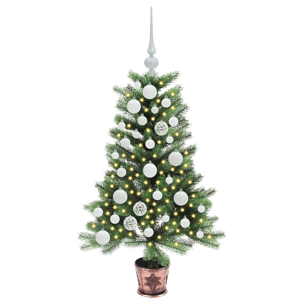 Juletræ med 150 LED'er med stativ Grøn 90 cm PE
