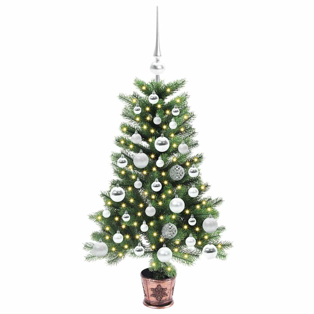 Juletræ med 150 LED'er med stativ Grøn 90 cm PE