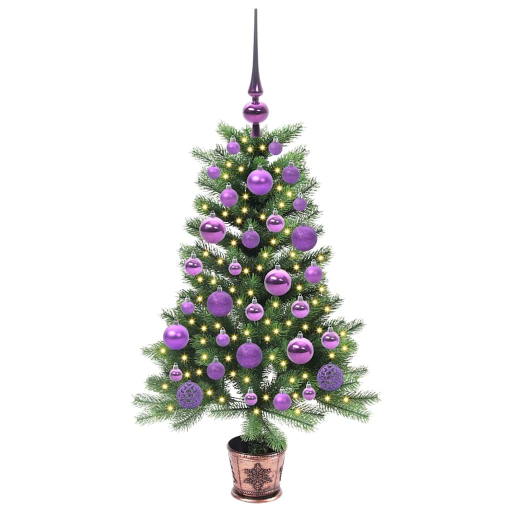 Juletræ med 150 LED'er med stativ Grøn 90 cm PE