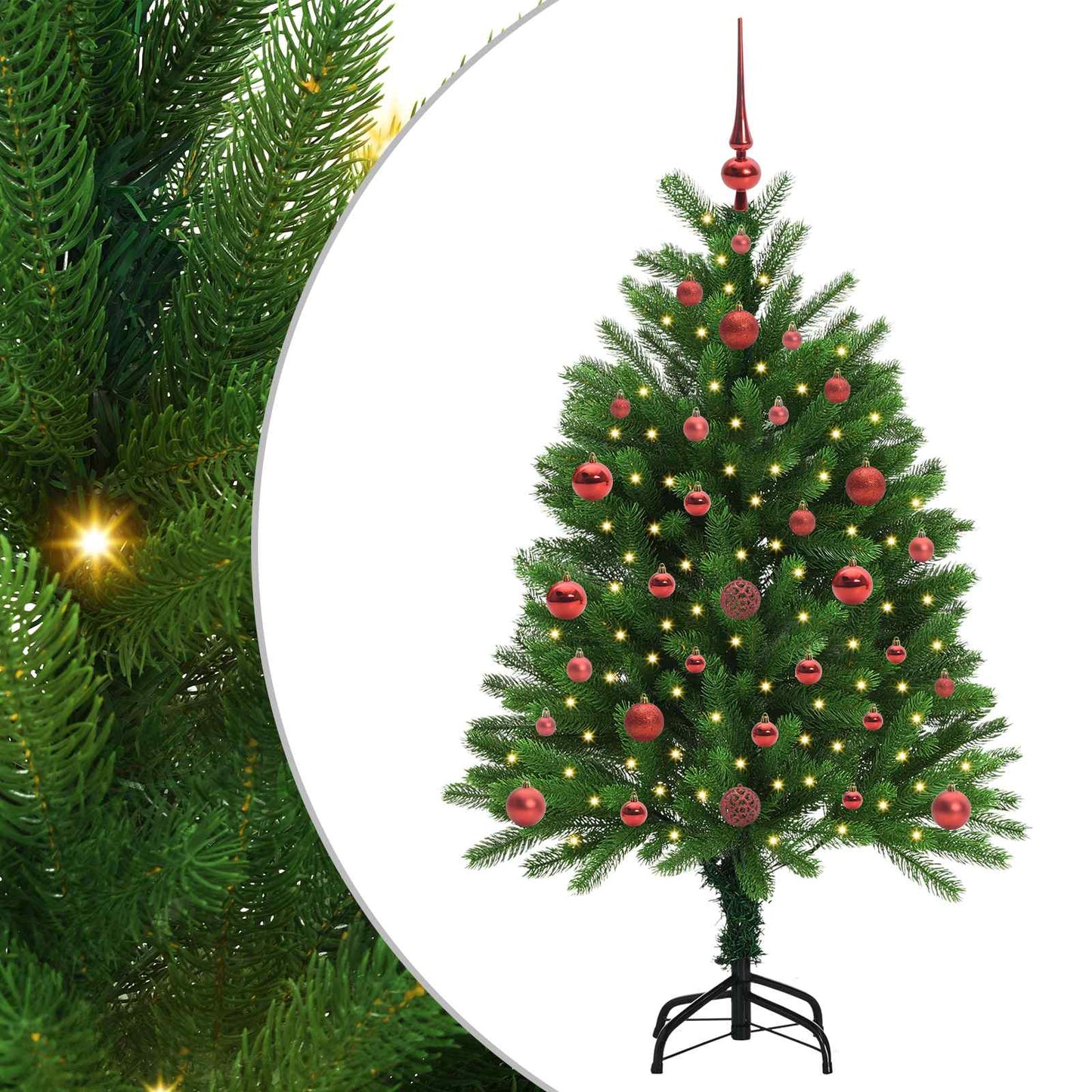 Juletræ med 150 LED'er med stativ Grøn 120 cm PE