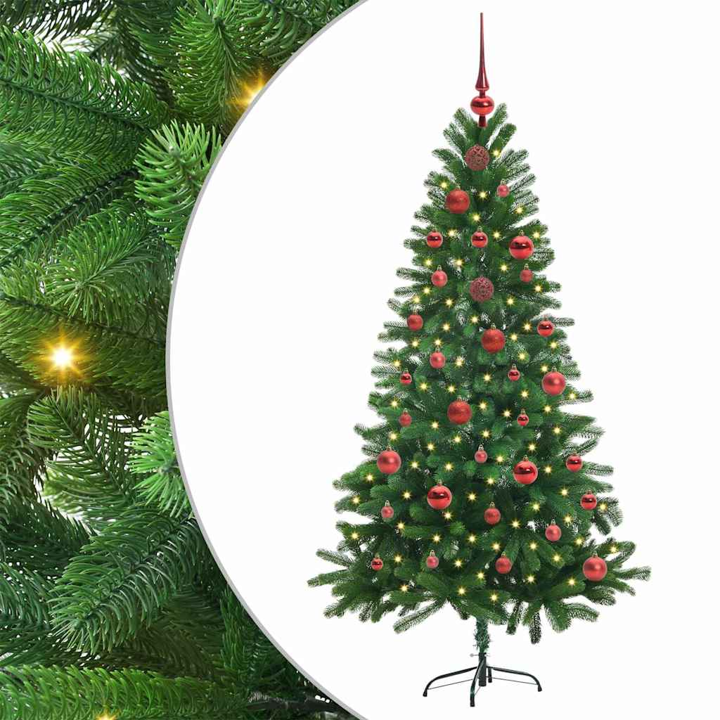 Juletræ med 150 LED'er med stativ Grøn 150 cm PE