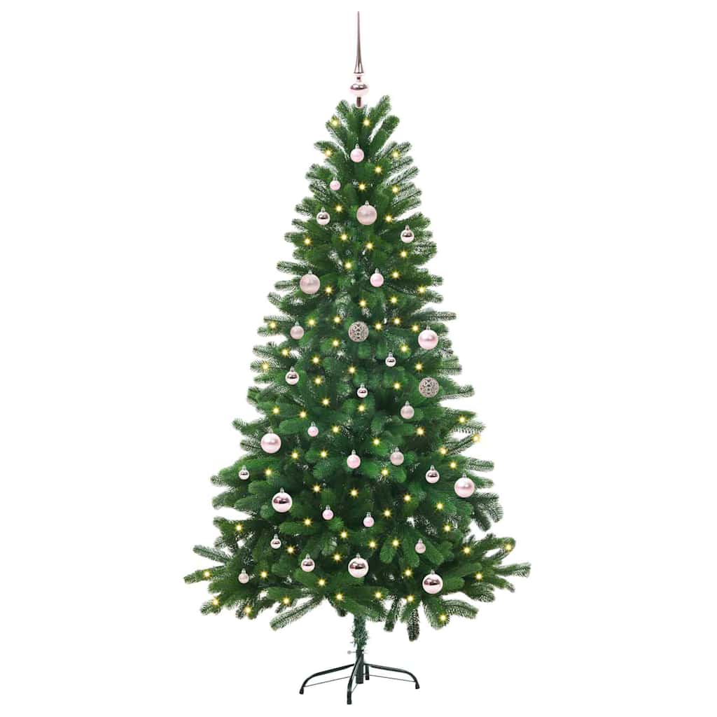 Juletræ med 150 LED'er med stativ Grøn 150 cm PE