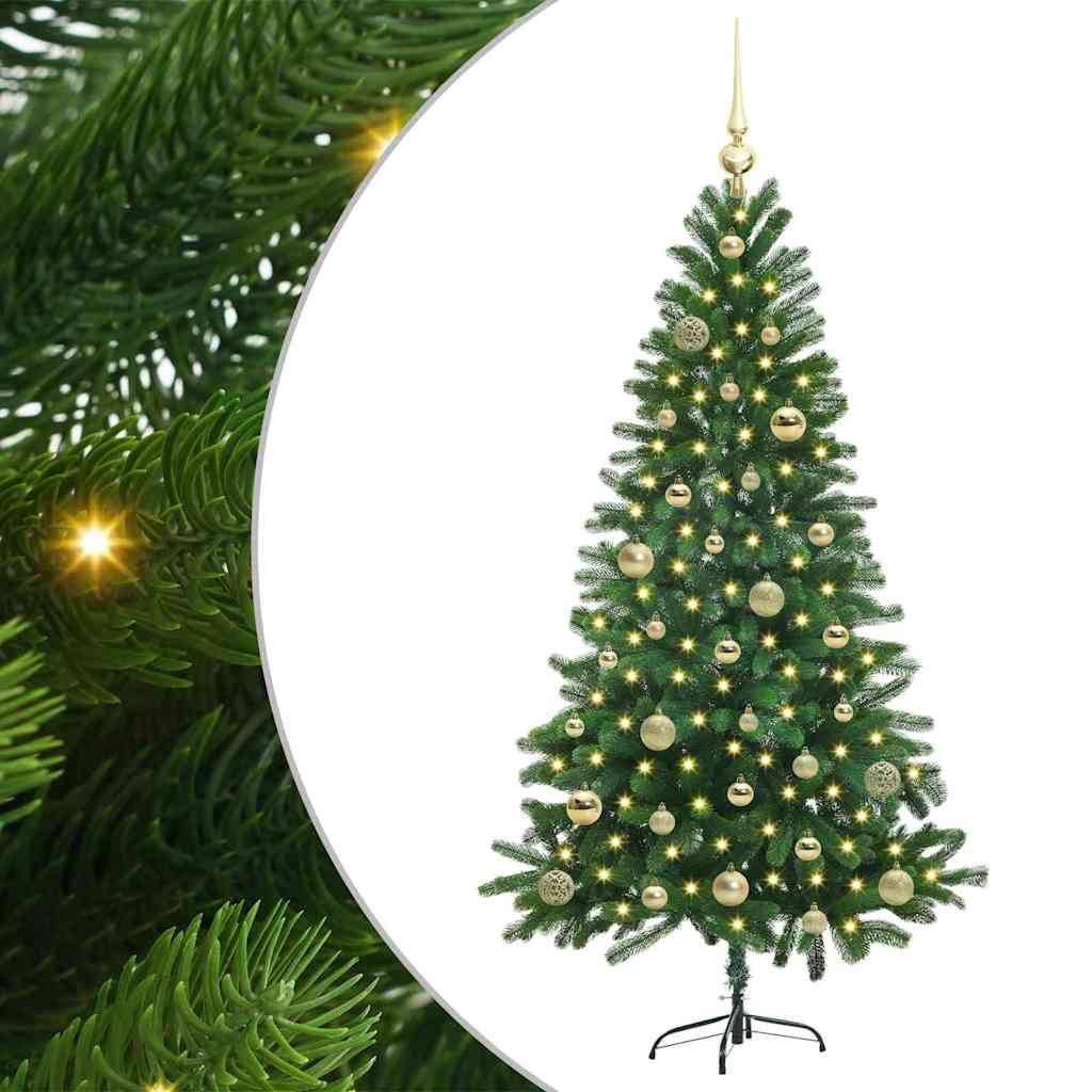 Juletræ med 150 LED'er med stativ Grøn 150 cm PE