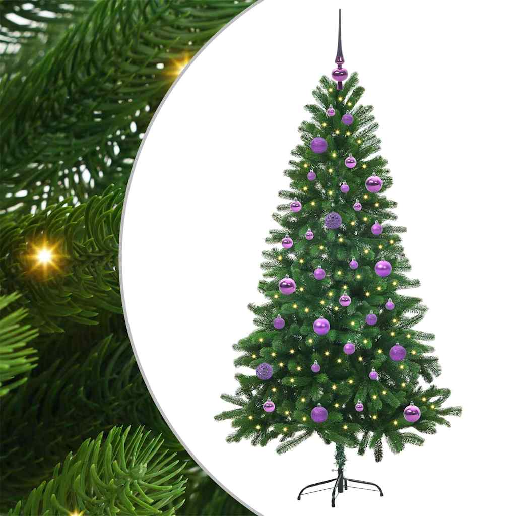 Juletræ med 150 LED'er med stativ Grøn 150 cm PE