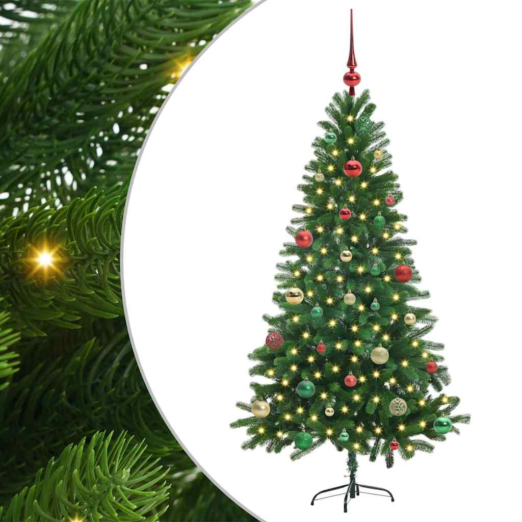 Juletræ med 150 LED'er med stativ Grøn 150 cm PE
