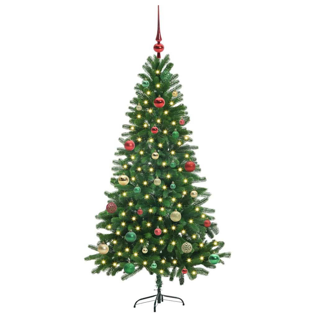 Juletræ med 150 LED'er med stativ Grøn 150 cm PE